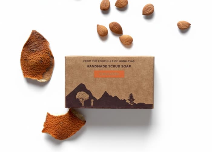 Handmade Orange Scrub Soap - Authentic Pahadi Product from Uttarakhand Himalayas | Buransh Tales