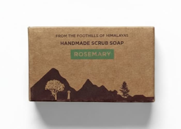 Buy Handmade Rosemary Scrub Soap Online - Buransh Tales Marketplace Handmade Rosemary Scrub Soap - Authentic Pahadi Product from Uttarakhand Himalayas | Buransh Tales